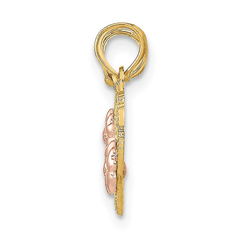14K Two-Tone Mom - Daughter Break-Apart Hearts Pendant