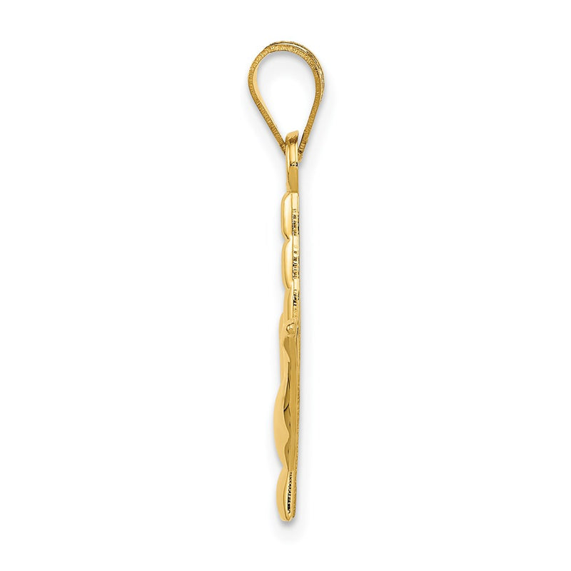 14K Yellow Gold Polished I Love You Hand/Sign Language Charm
