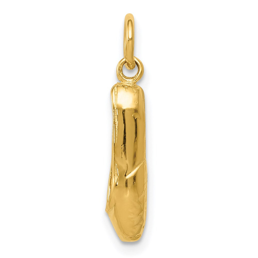 14K Yellow Gold 3-D Ballet Slipper Pendant