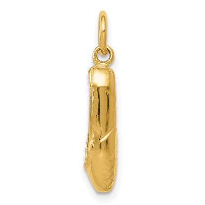14K Yellow Gold 3-D Ballet Slipper Pendant