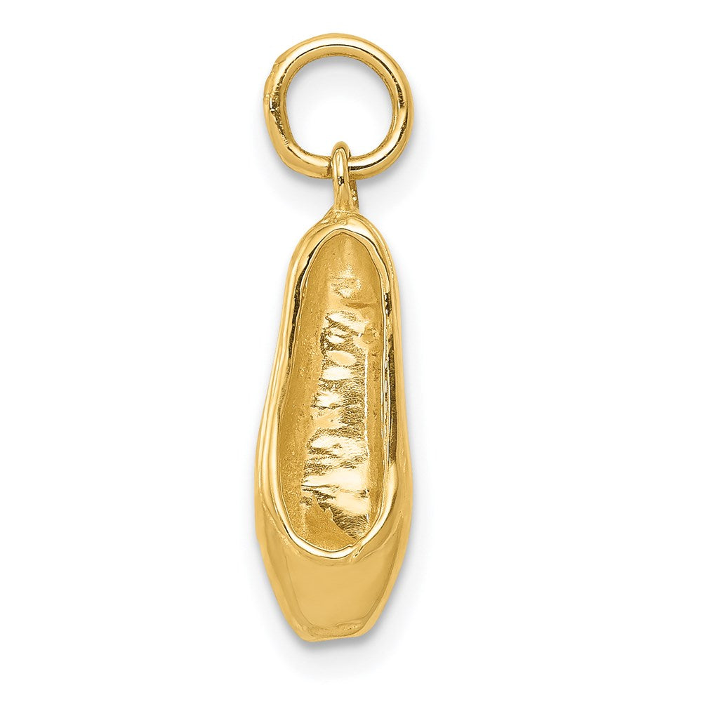 14K Yellow Gold 3-D Ballet Slipper Pendant