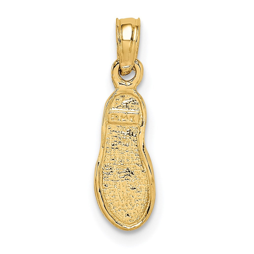 14K Yellow & Rhodium 3D W/Rhodium Single Flip-Flop Pendant
