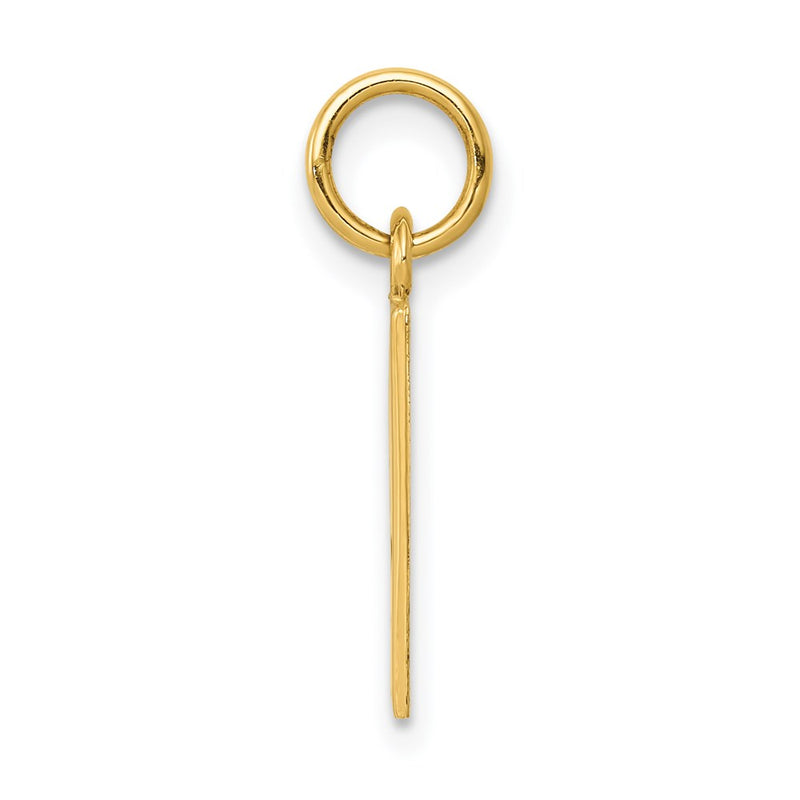 14K Yellow Gold Enameled Ace Of Spades Card Charm