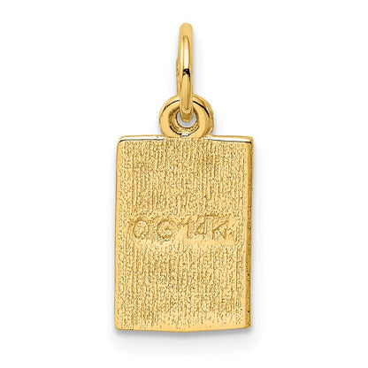 14K Yellow Gold Enameled Ace Of Spades Card Charm