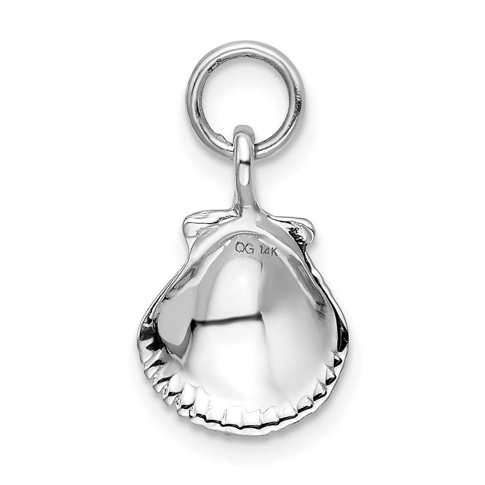 14K White Gold Seashell Pendant