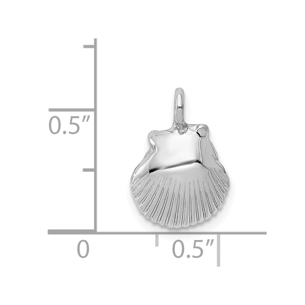 14K White Gold Seashell Pendant