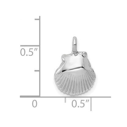 14K White Gold Seashell Pendant