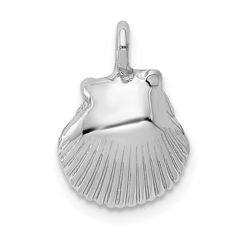 14K White Gold Seashell Pendant