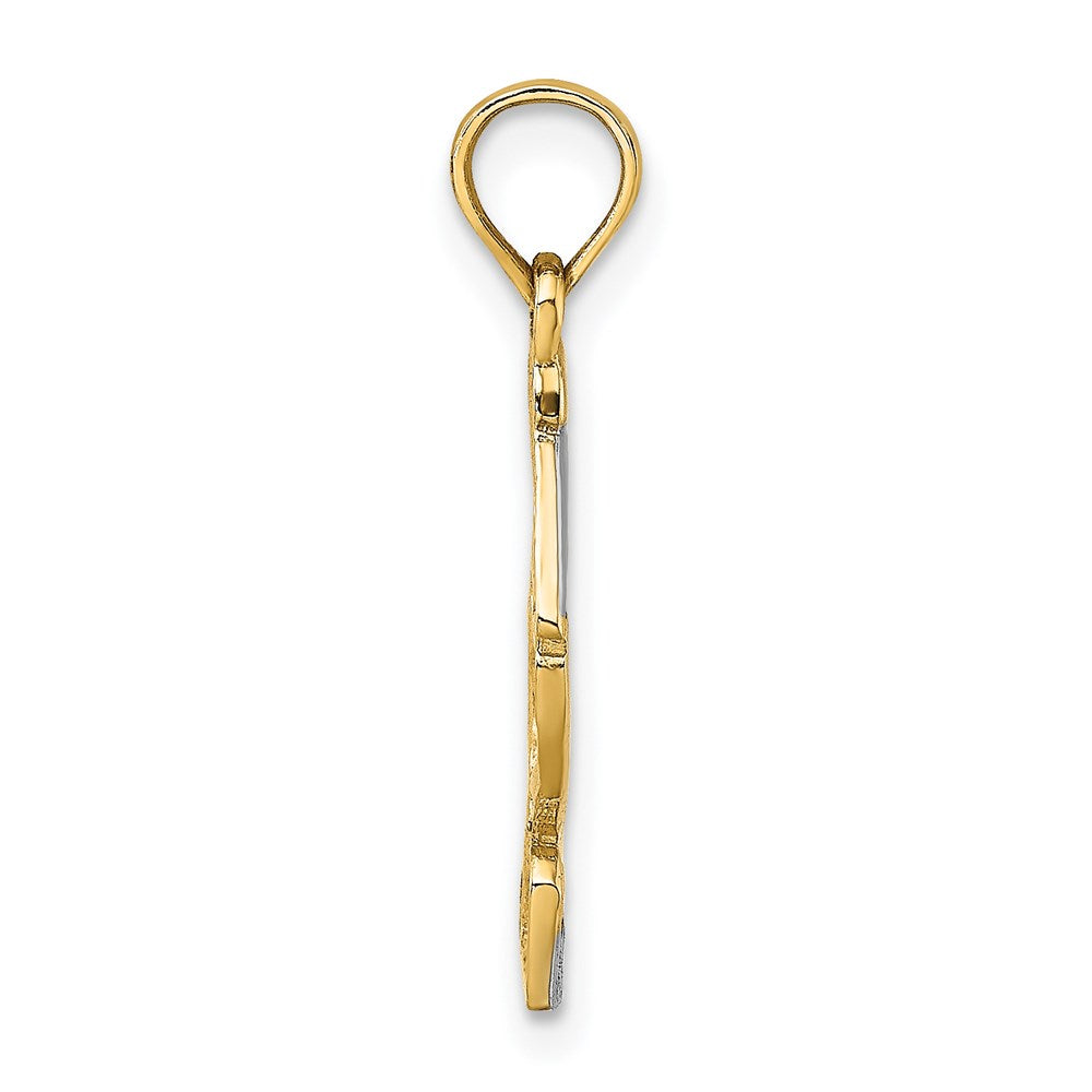 14K Yellow & Rhodium And Pelican Standing Charm