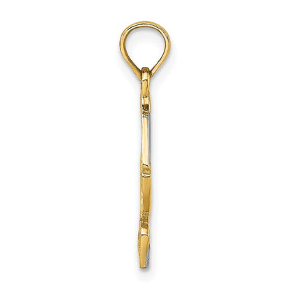 14K Yellow & Rhodium And Pelican Standing Charm