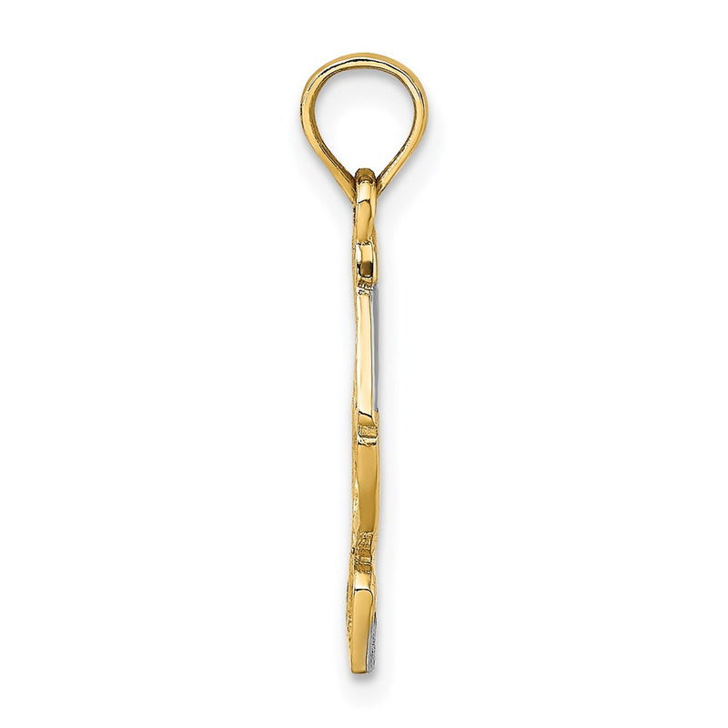 14K Yellow & Rhodium And Pelican Standing Charm