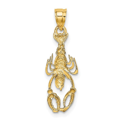14K Yellow & Rhodium With White Lobster Charm