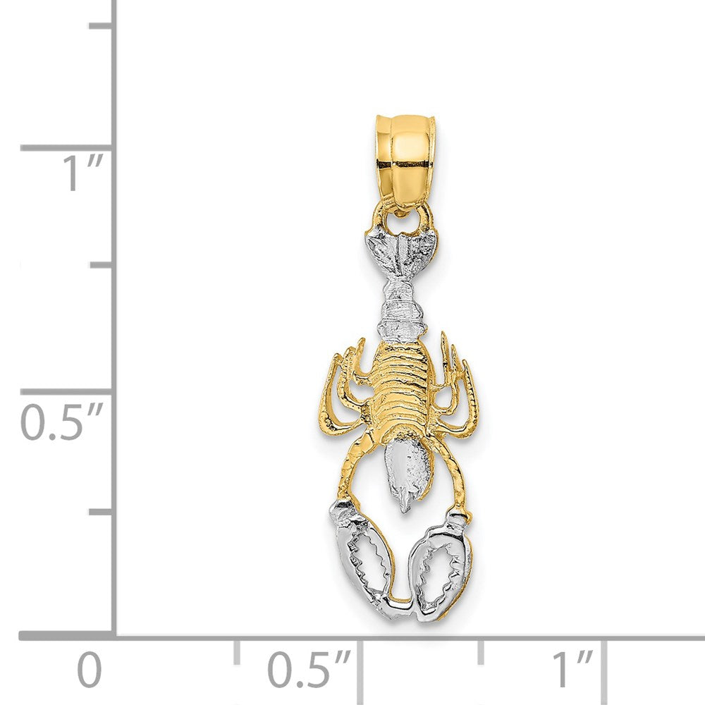 14K Yellow & Rhodium With White Lobster Charm
