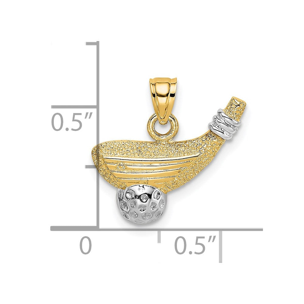 14K Yellow & Rhodium Golf Club And Ball Charm