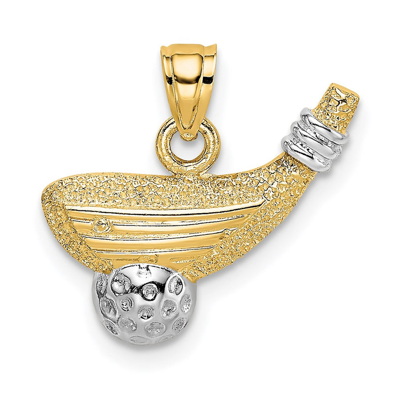 14K Yellow & Rhodium Golf Club And Ball Charm
