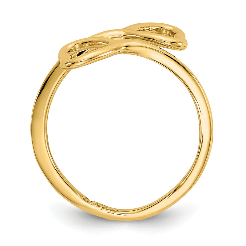 14K Yellow Gold Double Heart Toe Ring