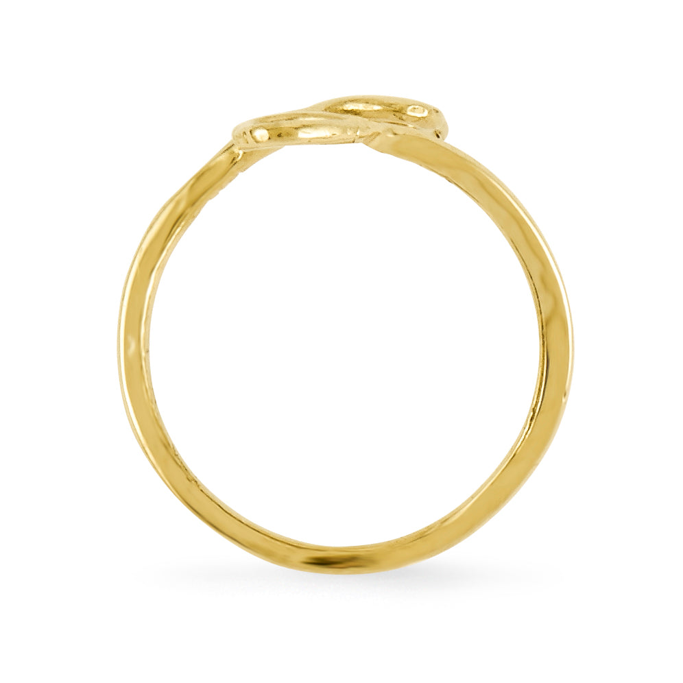 14K Yellow Gold Double Heart Toe Ring