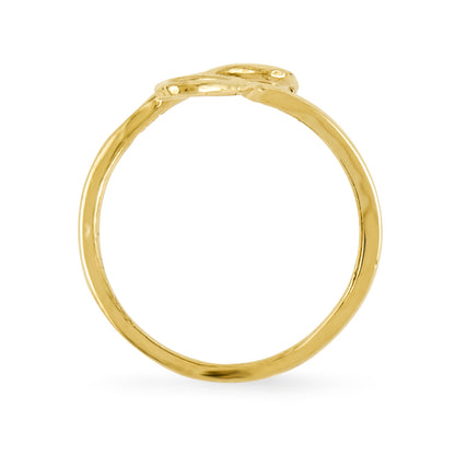14K Yellow Gold Double Heart Toe Ring