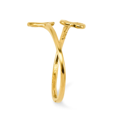 14K Yellow Gold Double Heart Toe Ring