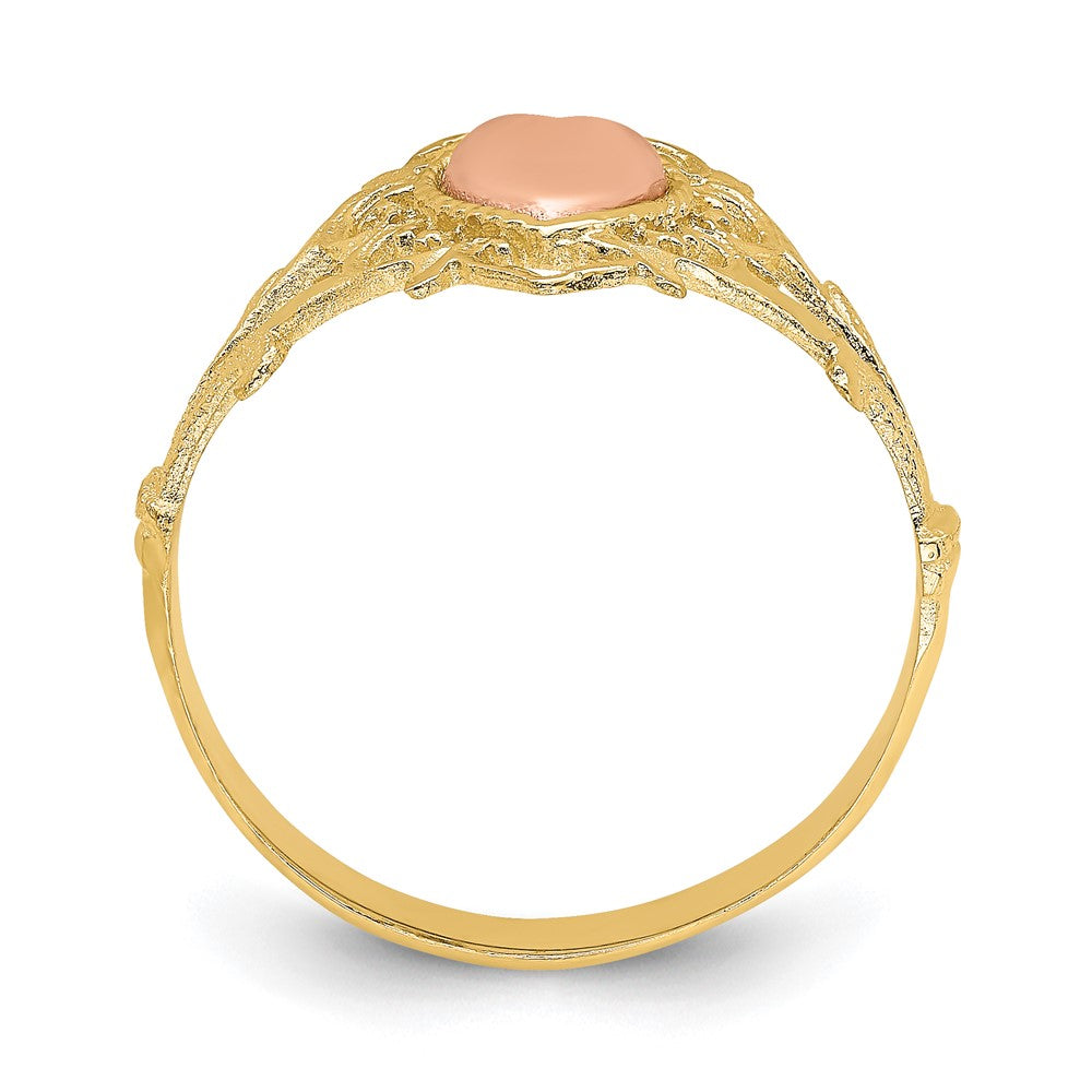 14K Two Tone Heart Ring