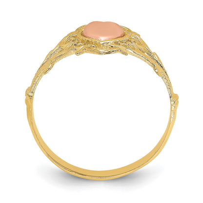 14K Two Tone Heart Ring