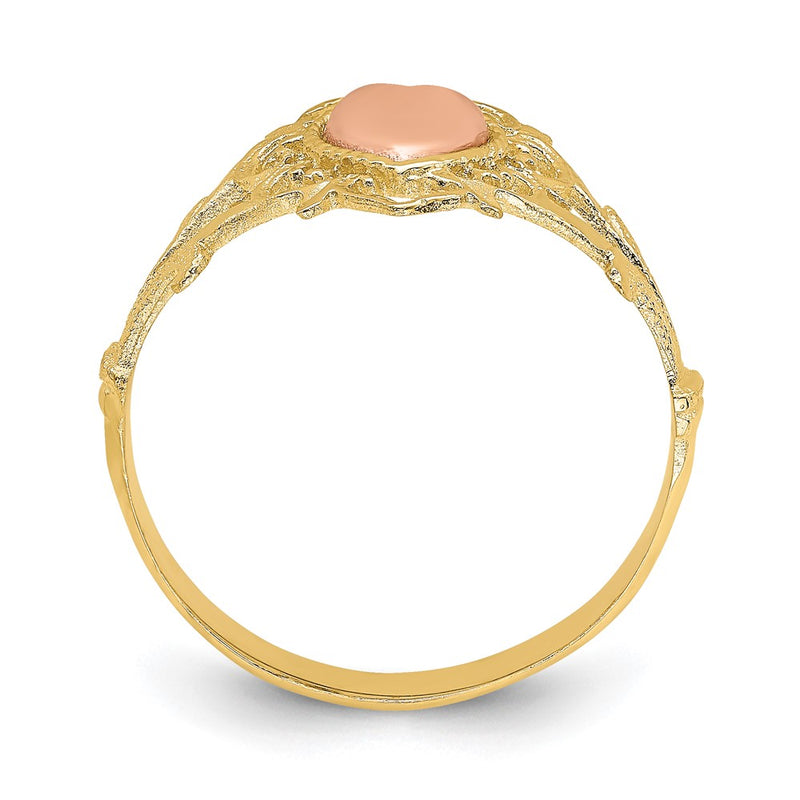 14K Two Tone Heart Ring