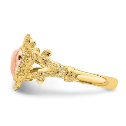 14K Two Tone Heart Ring