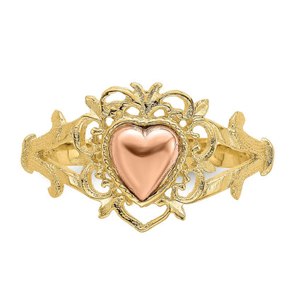 14K Two Tone Heart Ring