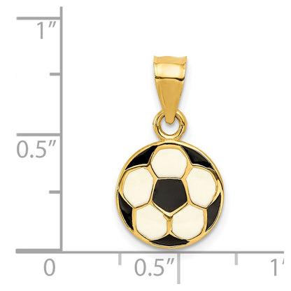 14K Yellow Gold Enameled Soccer Ball Pendant
