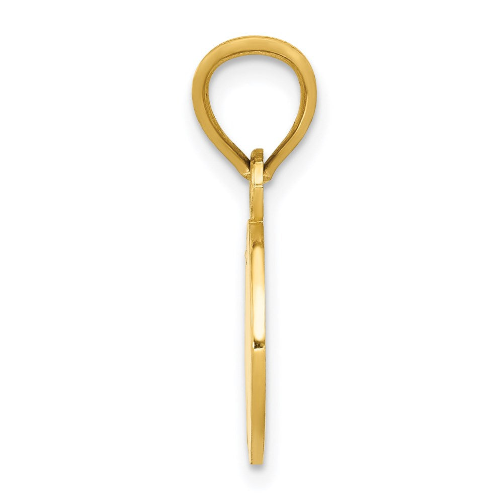 14K Yellow Gold Enameled Baseball Pendant