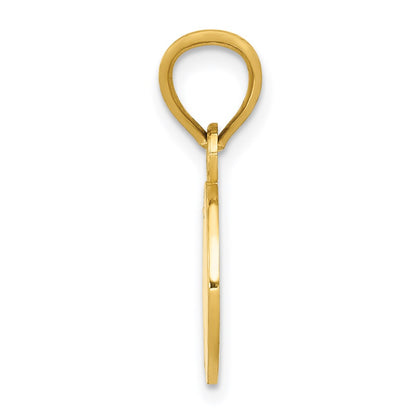 14K Yellow Gold Enameled Baseball Pendant