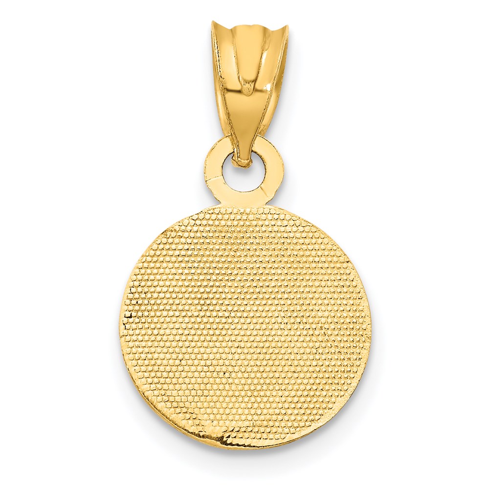 14K Yellow Gold Enameled Baseball Pendant