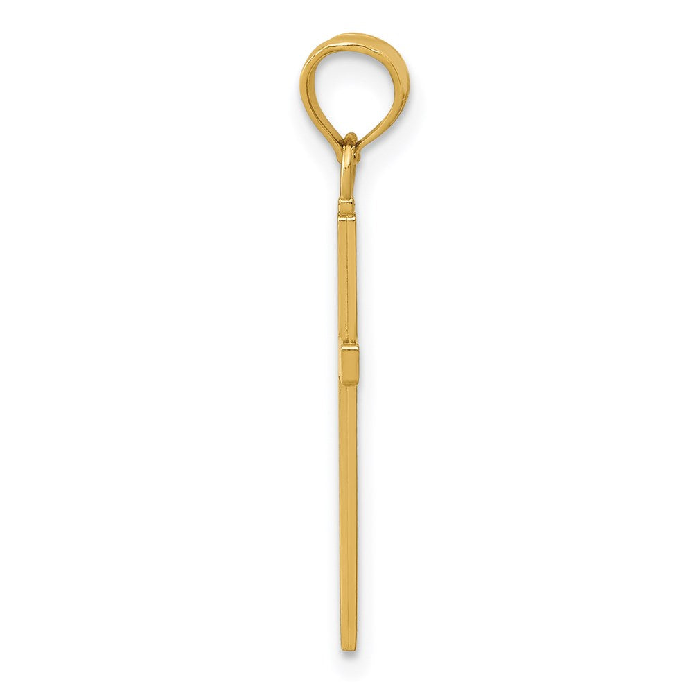 14K Yellow Gold Polished Cross Pendant
