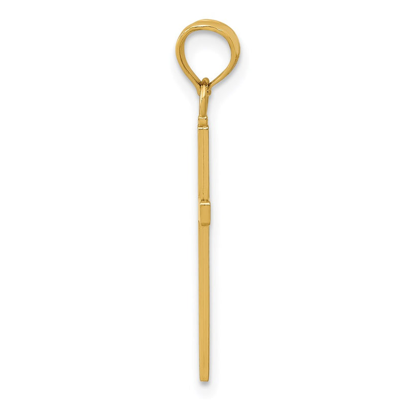 14K Yellow Gold Polished Cross Pendant
