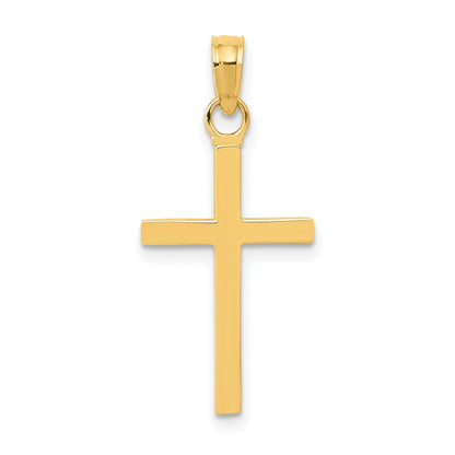 14K Yellow Gold Polished Cross Pendant
