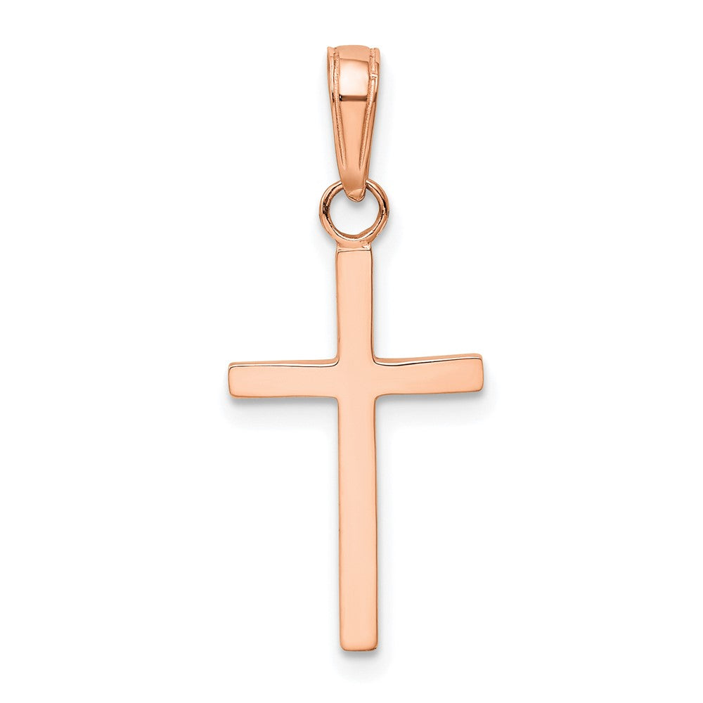 14K Rose Gold Polished Cross Pendant