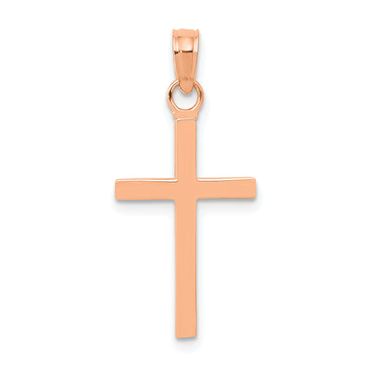 14K Rose Gold Polished Cross Pendant