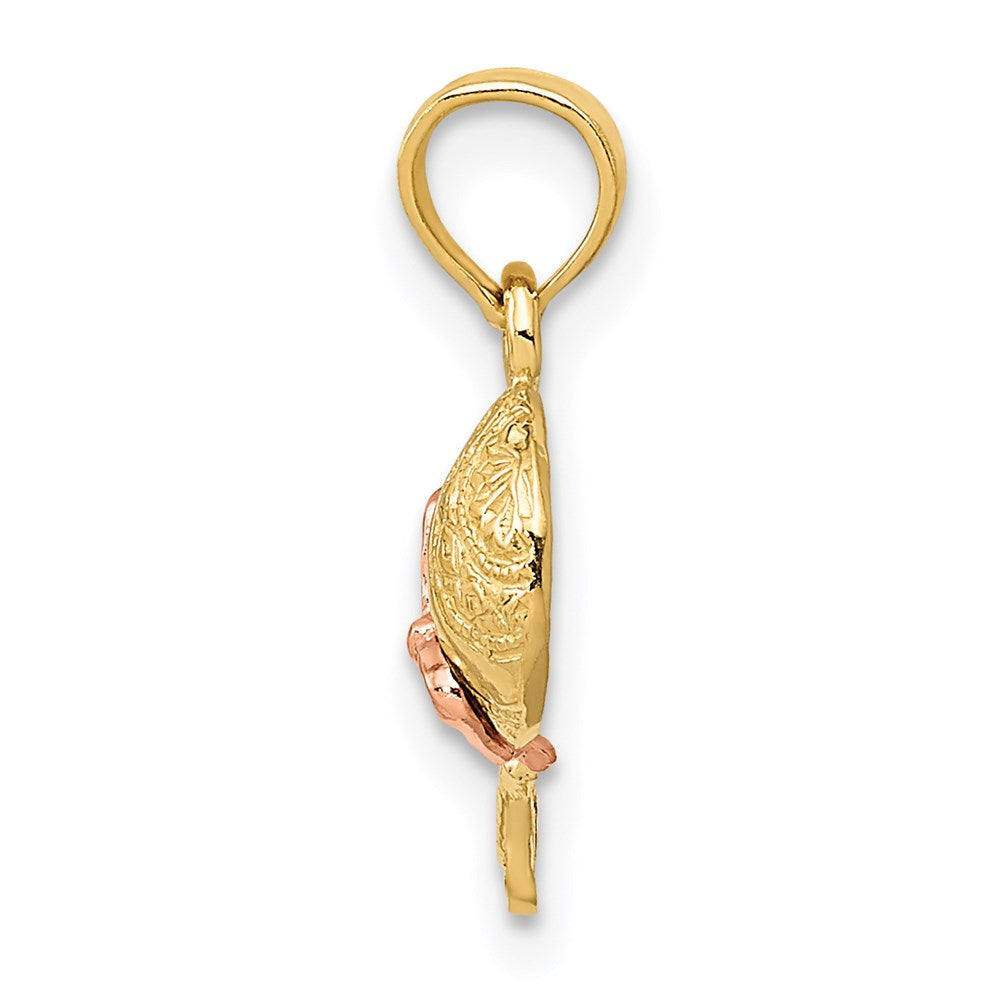 14K Two-Tone Baby Rattle Pendant
