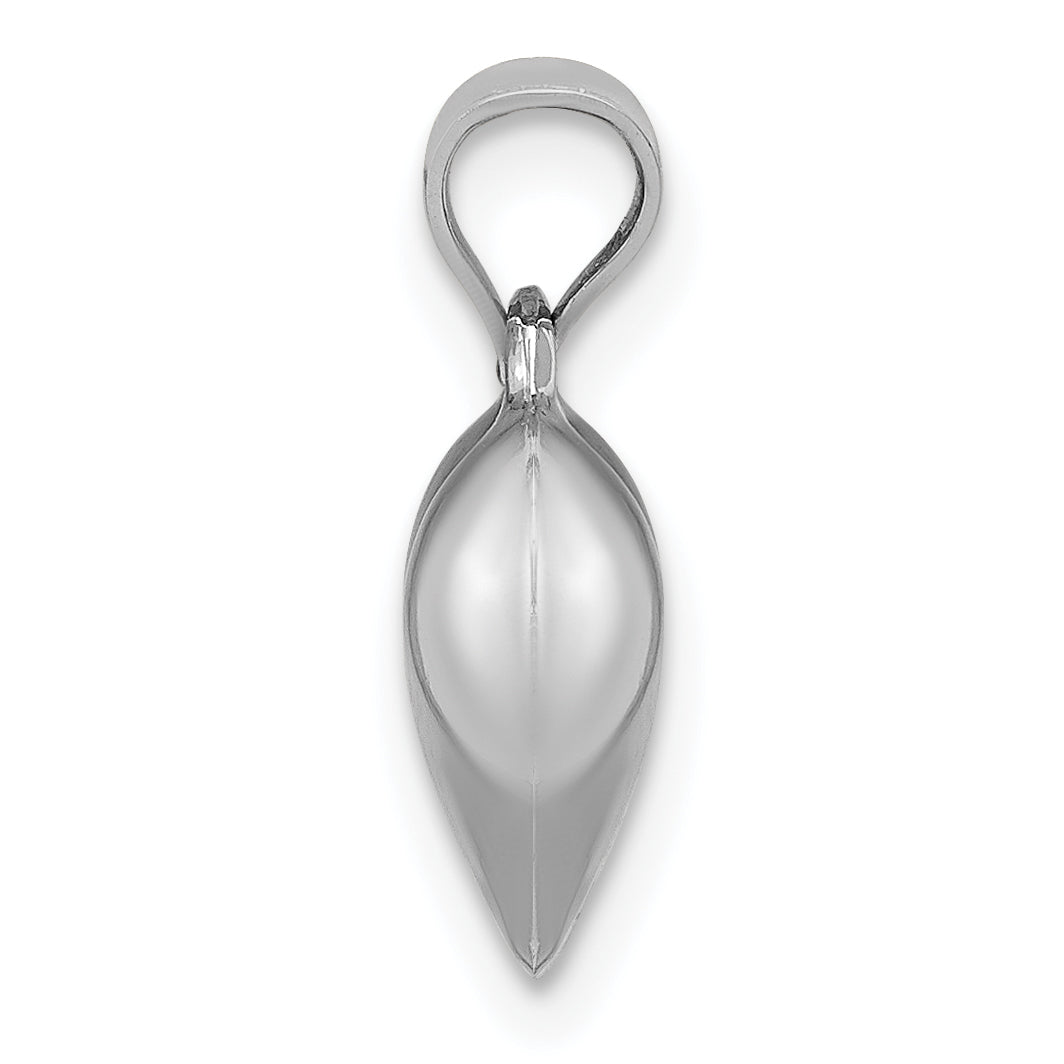 14K White Gold 3-D Puffed Heart Pendant