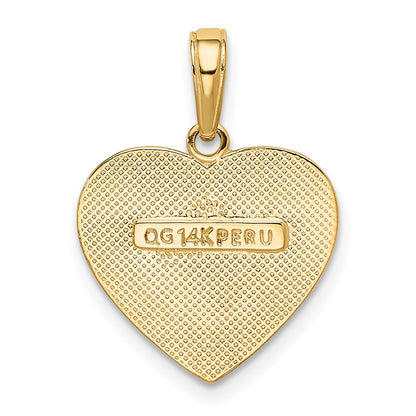 14K Yellow Gold Polished Heart Pendant