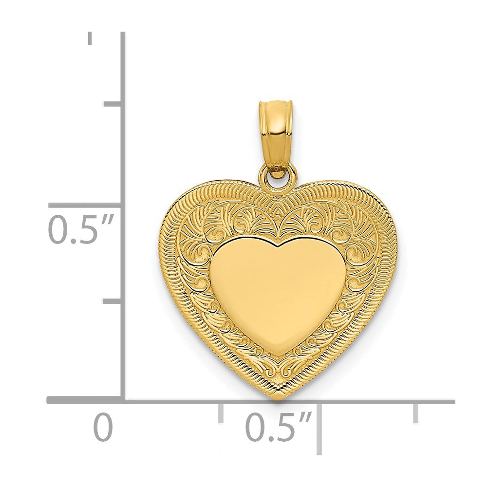 14K Yellow Gold Polished Heart Pendant