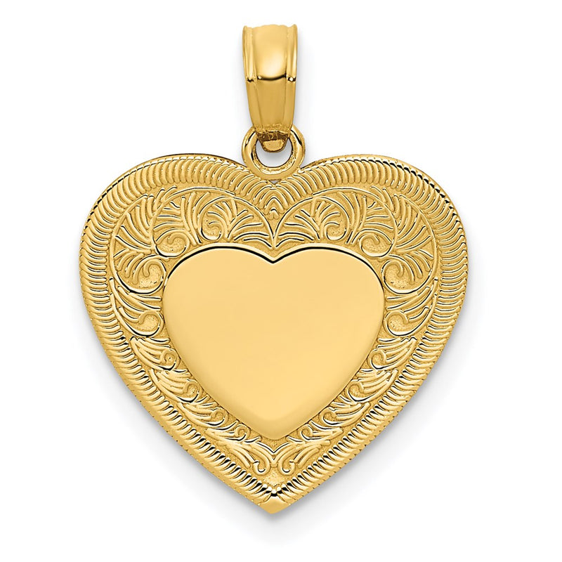 14K Yellow Gold Polished Heart Pendant