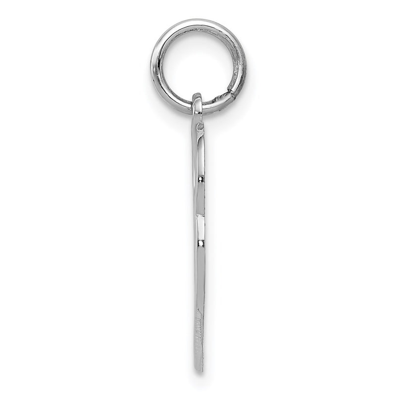 14K White Gold Double Heart Charm