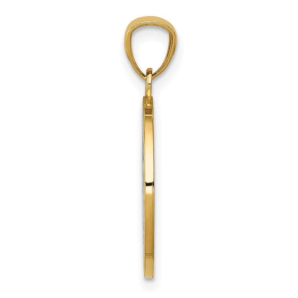 14K Yellow & Rhodium And Friends, Laugh, Love Circle Pendant