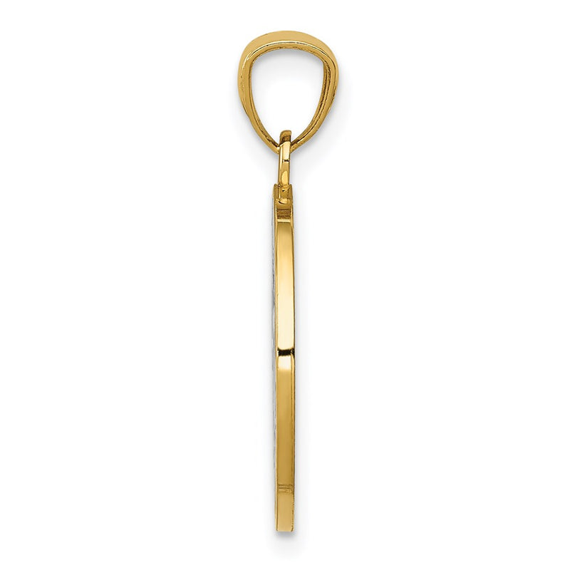 14K Yellow & Rhodium And Friends, Laugh, Love Circle Pendant