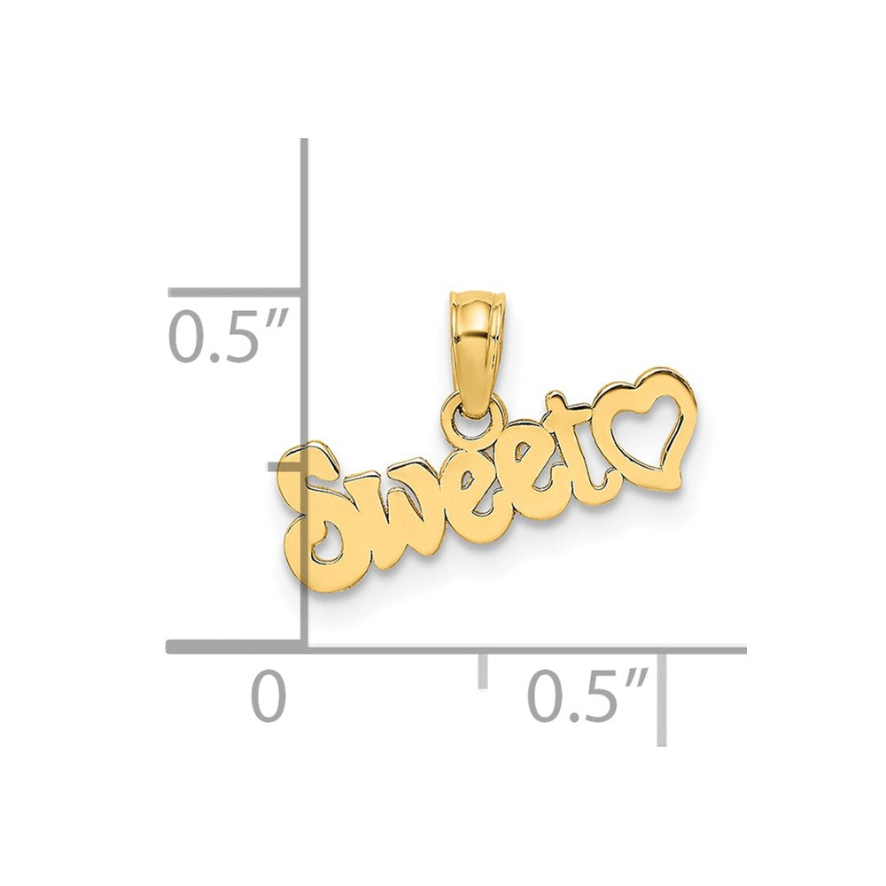 14K Yellow Gold Sweet Heart Charm