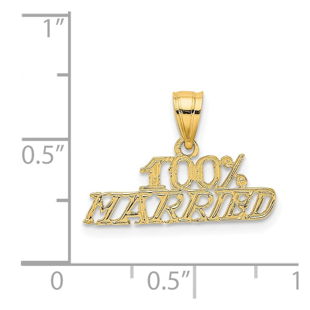 14K Yellow Gold 100% Married Charm