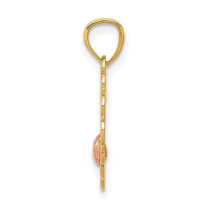 14K Two-Tone Mom Heart Pendant