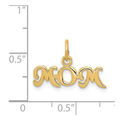 14K Yellow Gold Mom Charm