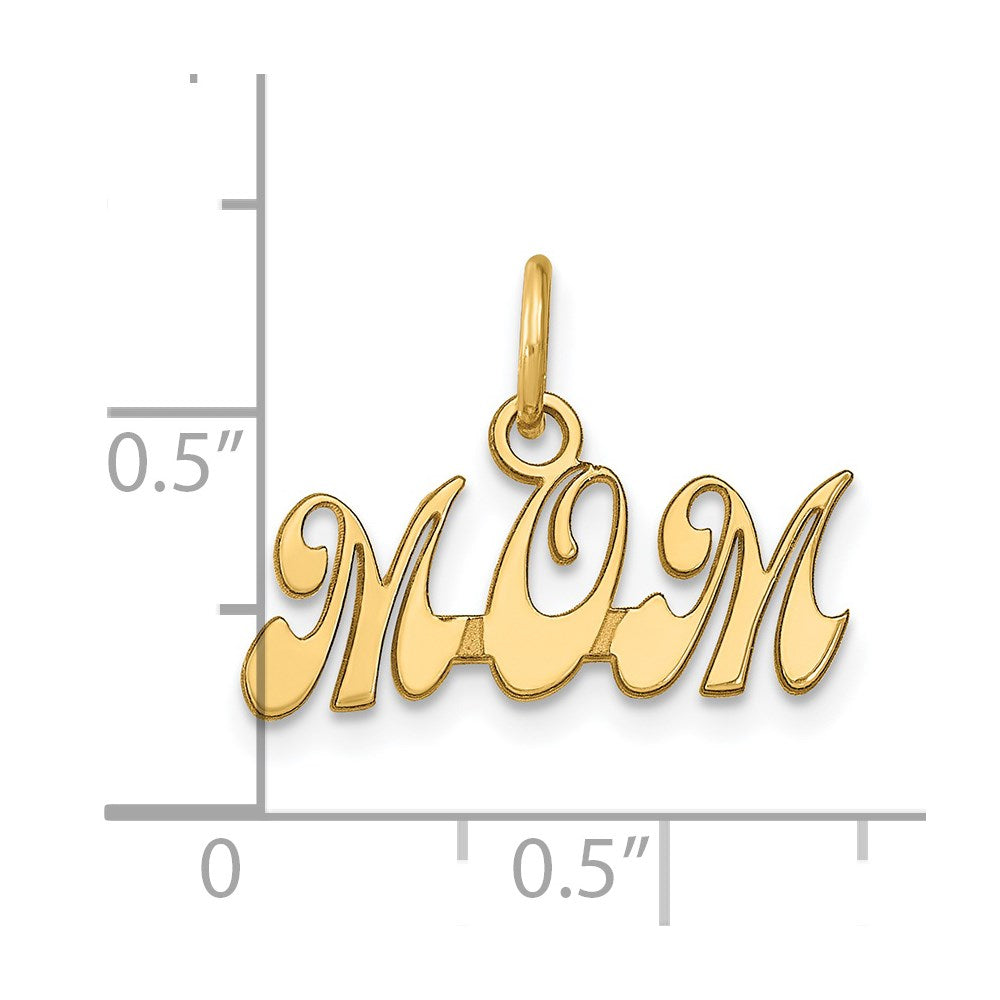 14K Yellow Gold Mom Charm